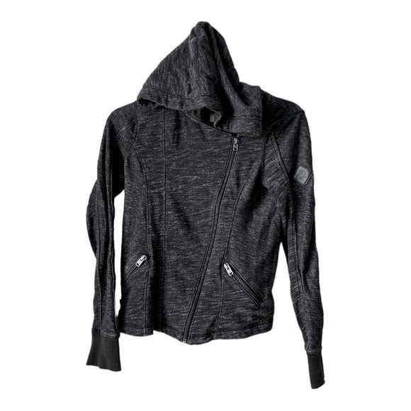 Hollister Gray Space Dye Moto Sweater Jacket Size XS - Picture 1 of 10
